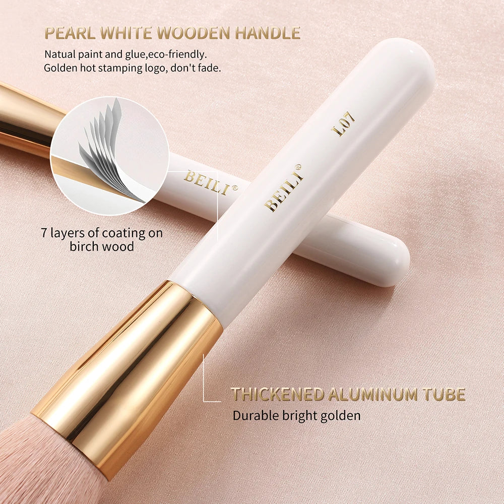 BEILI Professional Makeup Brushes Sets Synthetic Hair Foundation Eyeshadow Powder Premium Beauty White Golden brochas maquillaj