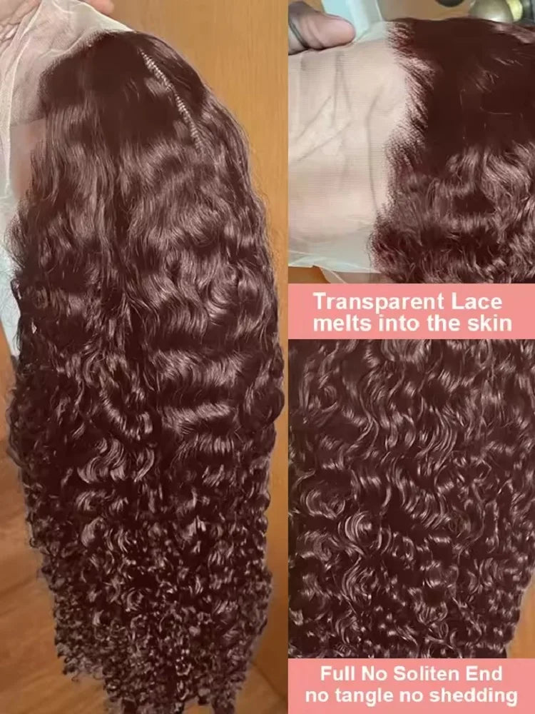 Chocolate Brown Lace Front Wigs 13x6 Hd Human Hair Lace Frontal Wig 13x4 Deep Wave Colored Wig For Women 250 Density Pre Plucked