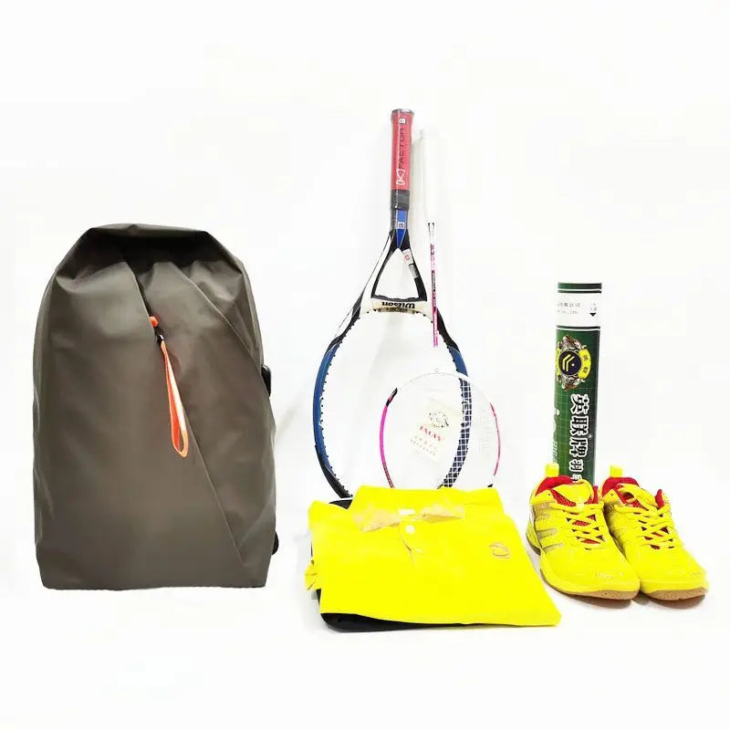 Badminton Backpack Large Capacity PU Lightweight Multifunctional Basketball Bag Tennis Padel Racket Bag with Shoe Compartment