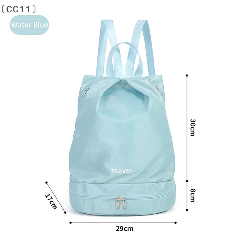 〔CC11〕Wet Dry Separation Fitness Bag Swimming Bag Waterproof Travel Sport Bag Basketball Soccer Pouch Hiking Climbing Backpack
