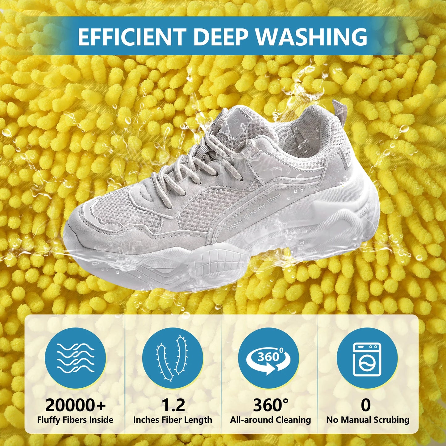 2-Pack Reusable Shoe Washing Machine Bag, 360°Deep Clean Durable Laundry Shoe Bags,  Ideal for Sneakers, Tennis, Gym Shoes