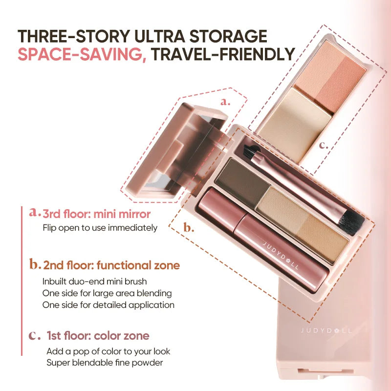 Mini Makeup Palette: Eyeshadow Palette, All-in-One Palette, For Travel, Commuting and Daily Light Makeup