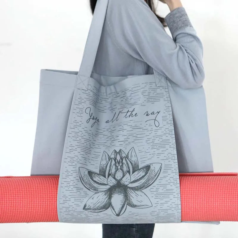 Durable canvas cotton yoga mat bag