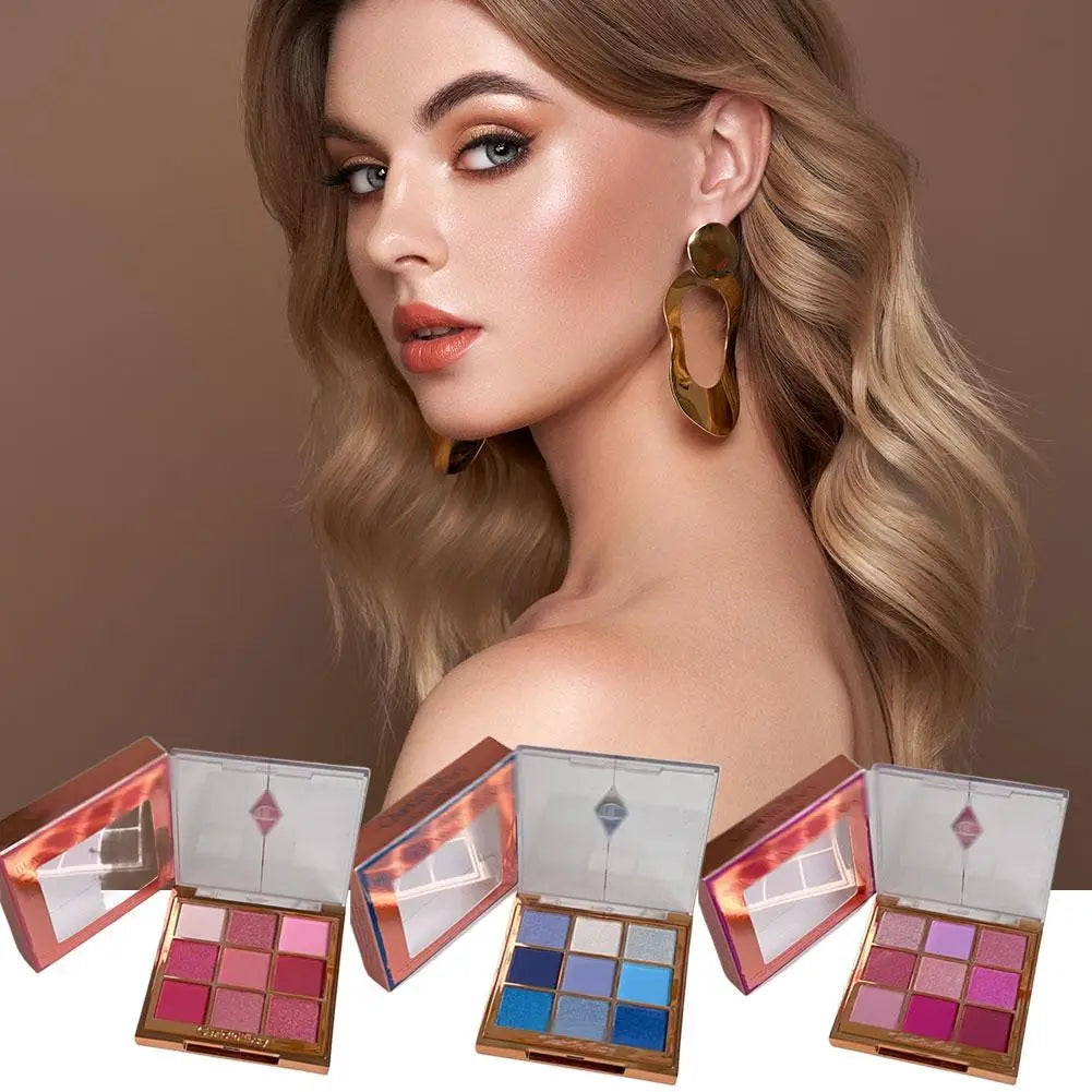 Charlotte Tilbury 9 Color Eyeshadow Palette Lightweight Oil-controlling Longlasting Makeup Matte Finish Facial Contouring Powder
