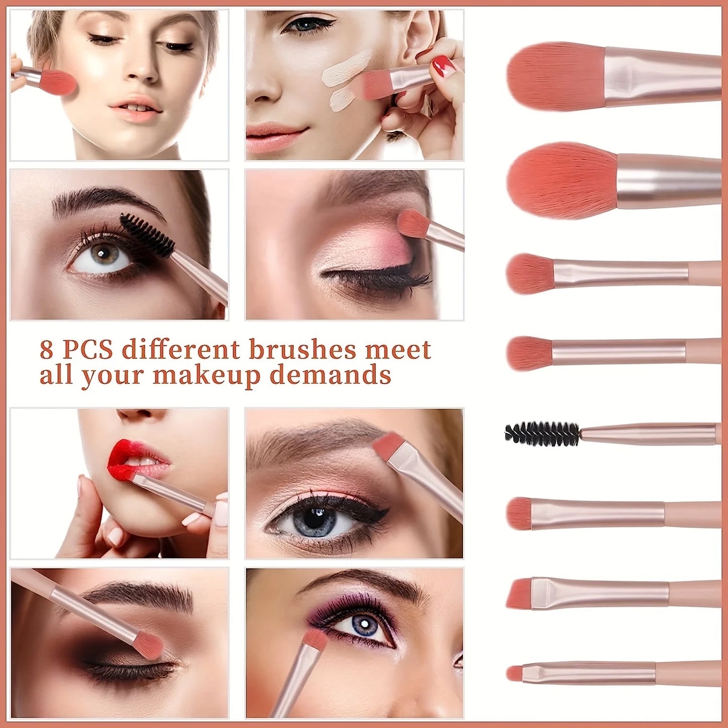 8-20Pcs Makeup Brush Set Portable Eyeshadow Foundation Blush Makeup Brush Kit Cosmetic Concealer Makeup Brushes Mini Beauty Tool