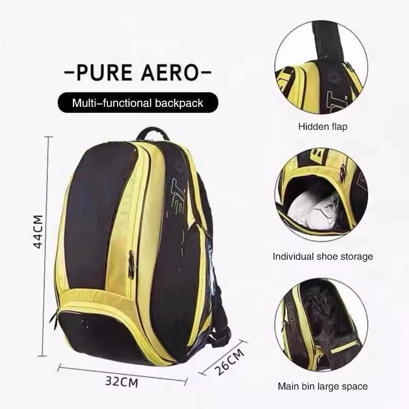 Fashion PURE AERO 2 Tennis Rackets Bag Tennis Bag Backpack Badminton Padel Racket Squash Racquet Backpack Tenis Raqueta