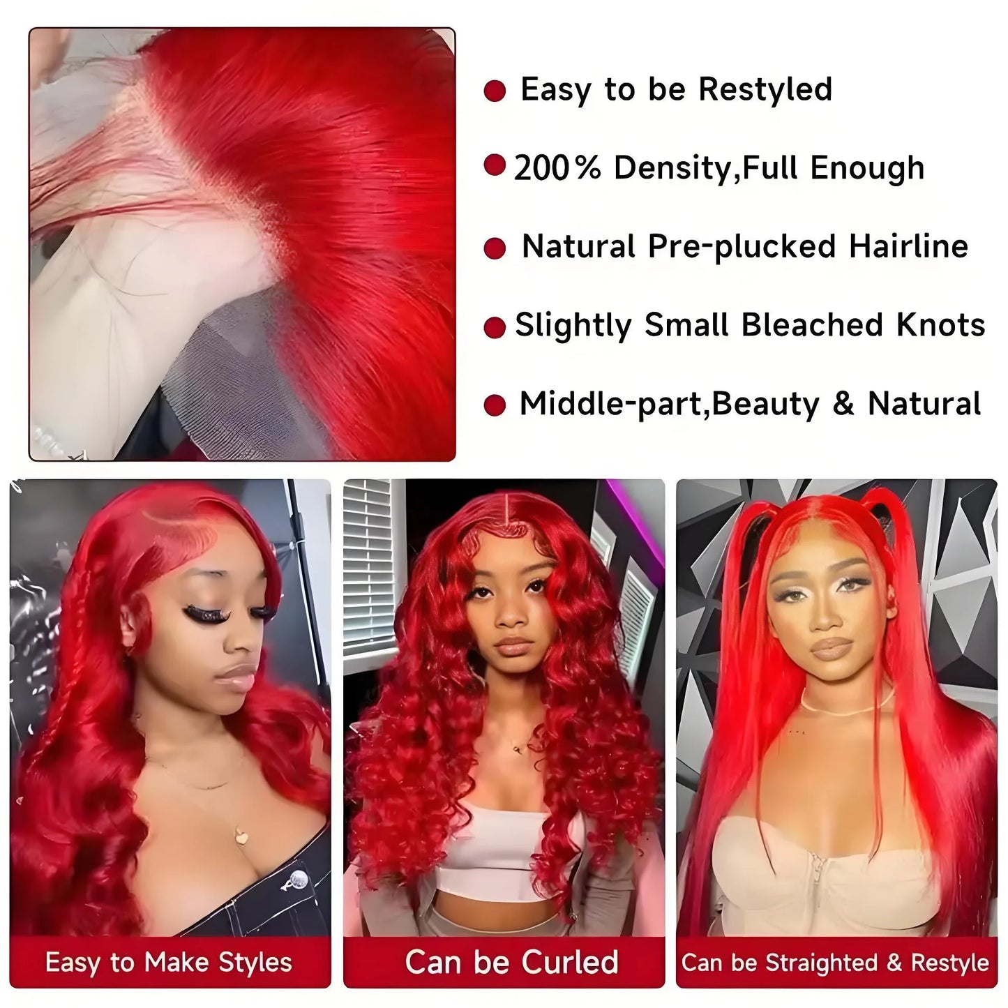 40 Inch Hot Red 13x6 Hd Lace Frontal Wig Deep Wave Wig Human Hair Brazilian Colored Water Wave Lace Front Wig 4x4 5x5 For Women