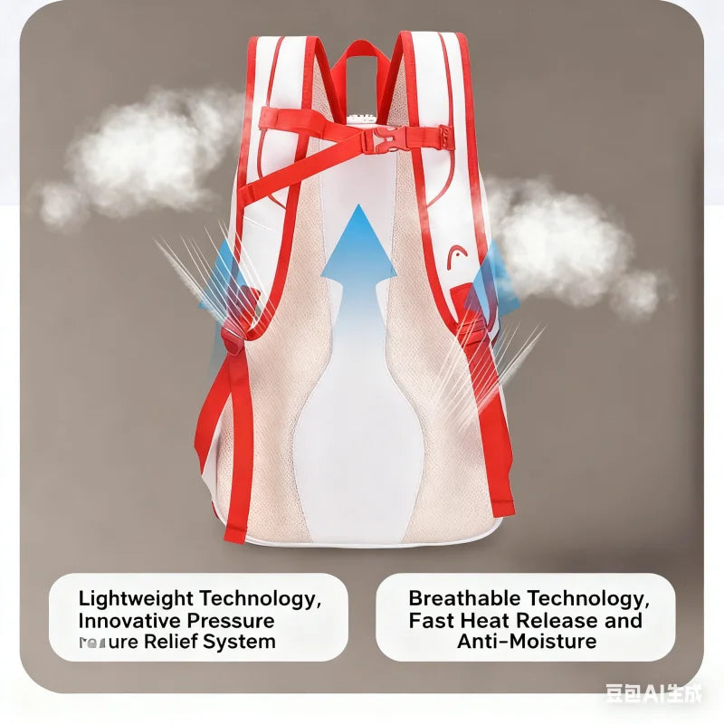 HEAD Tennis Backpack Multifunctional Waterproof Tennis Raquets Sports Bag Large Capacity Padel Court Bag With Shoe Compartment