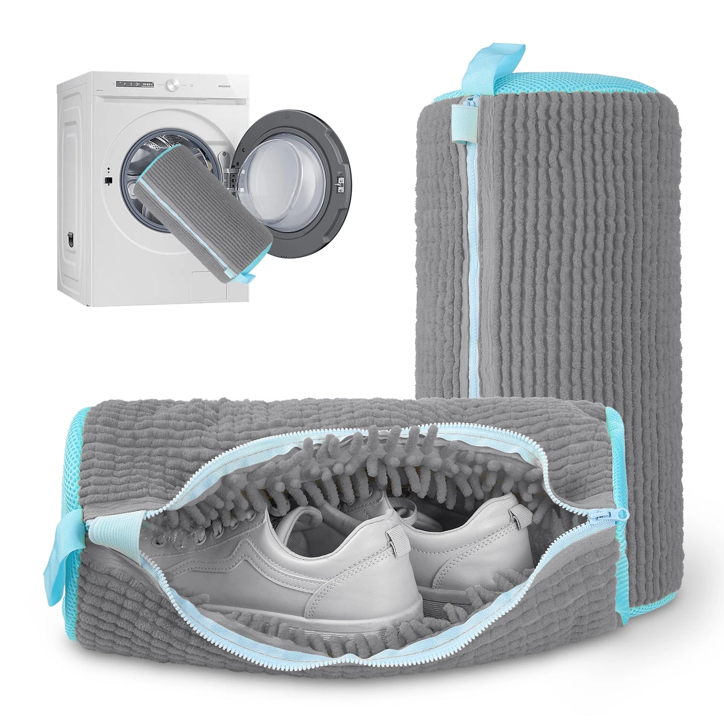 2-Pack Reusable Shoe Washing Machine Bag, 360°Deep Clean Durable Laundry Shoe Bags,  Ideal for Sneakers, Tennis, Gym Shoes