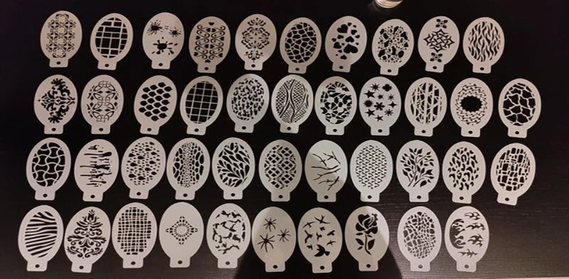 2023 New White 3/5/20Pcs set Face Painting Stencils Templates Professional Body Art Fairy Clown Dolphin Plastic Makeup Tools