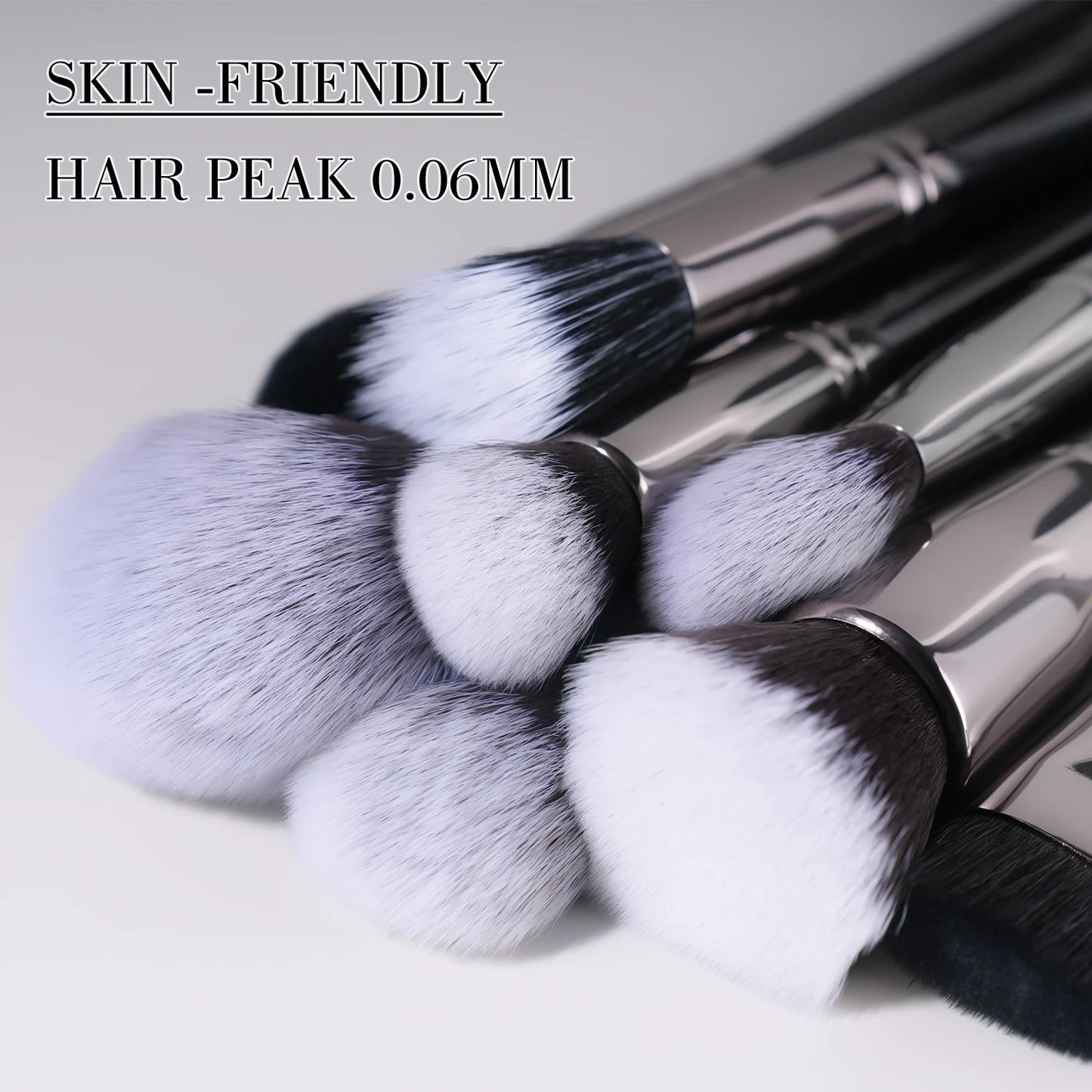 BEILI Professional Black Makeup Brushes Set Synthetic Hair Kabuki Foundation Blush Eyeshadow Smoky Brush Beauty Tool For Women