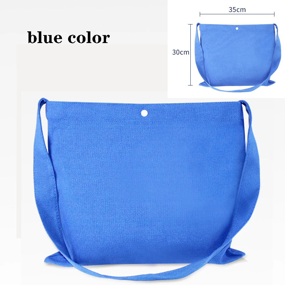 Canvas Cloth Bag Cotton Shopping grocery bags Resuable fabric shoulder bag Folding Tote Portable Handbags School Pen Storage Bag