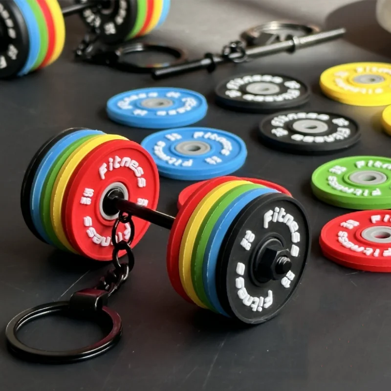 Creativity Weight Piece Barbell Keychain Gym Gifts for Gym Love Weight Piece Detachable Barbell Key Chain Charm Bag Pendant