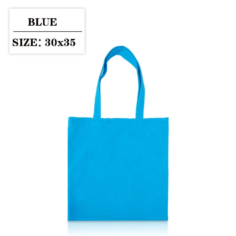 Canvas Cloth Bag Cotton Shopping grocery bags Resuable fabric shoulder bag Folding Tote Portable Handbags School Pen Storage Bag
