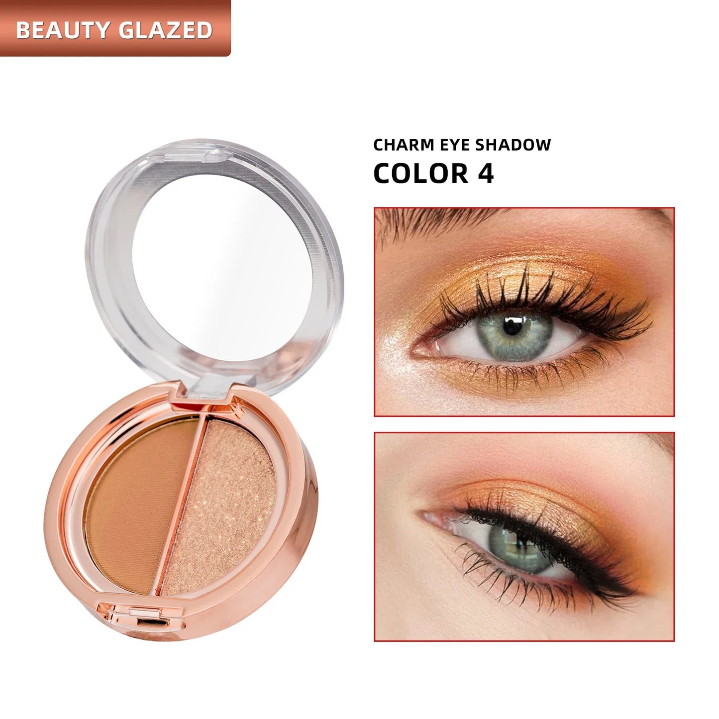 BEAUTY GLAZED 2 IN 1 Eye Shadow Palette Matte Glitter Eyeshadow Neon Nude Red Piow Pigments Shadow Professional Makeup Palette