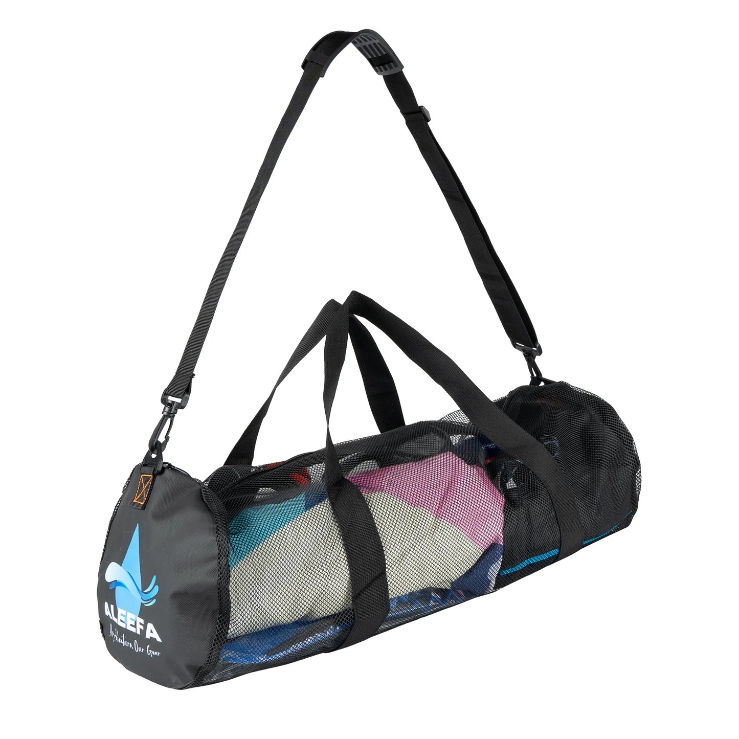 Large 58x27x27cm Mesh Beach Bag – Lightweight Breathable Round Tube Duffel for Swimming, Diving & Travel ,Quick-Dry Open Air