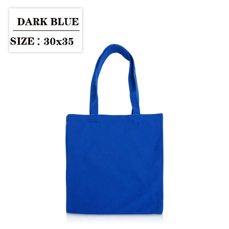 Canvas Cloth Bag Cotton Shopping grocery bags Resuable fabric shoulder bag Folding Tote Portable Handbags School Pen Storage Bag