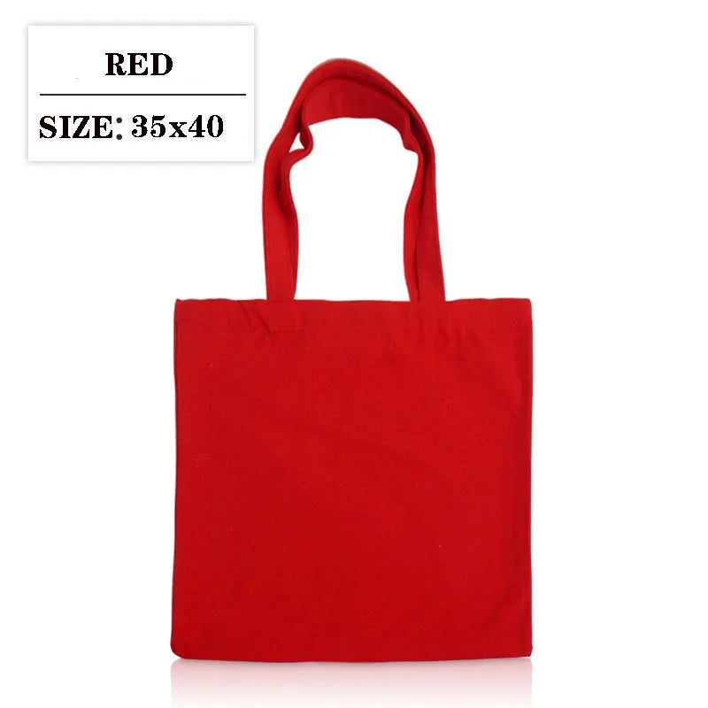 Canvas Cloth Bag Cotton Shopping grocery bags Resuable fabric shoulder bag Folding Tote Portable Handbags School Pen Storage Bag