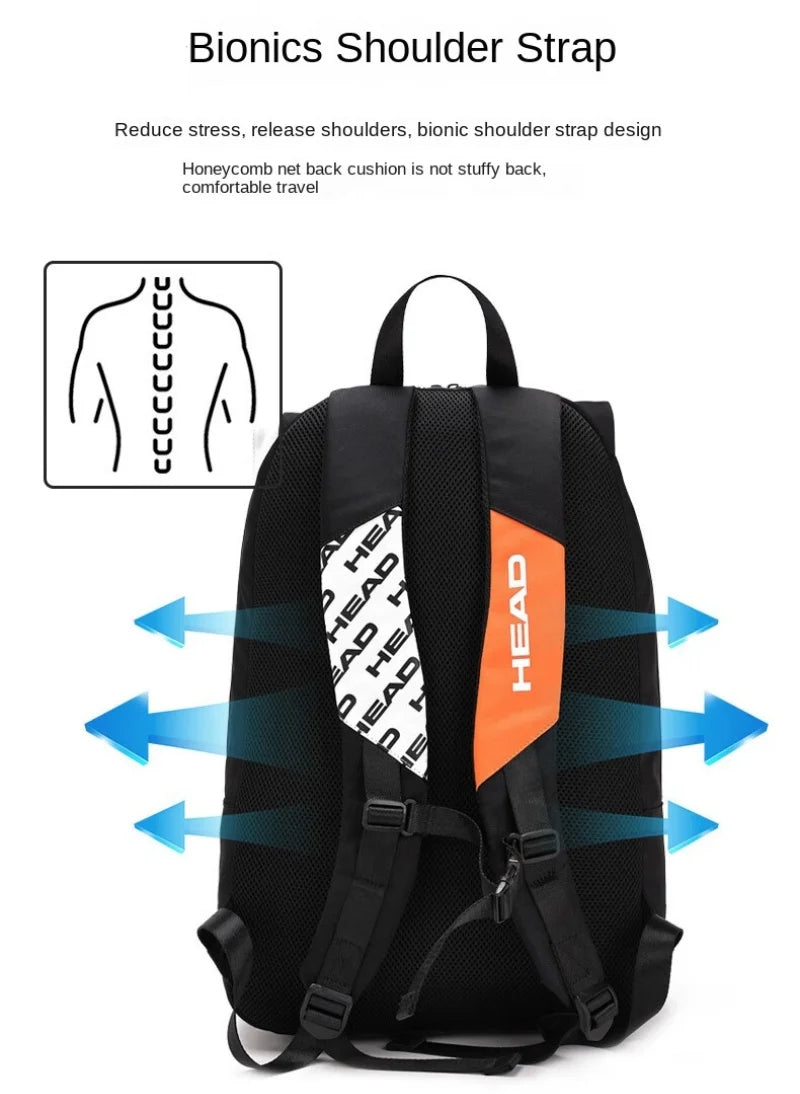 HEAD Original Foldable Tennis Backpack Multifunctional Large Capacity Sports Badminton Bag Holds Up 2 Rackets Bag for Women Men