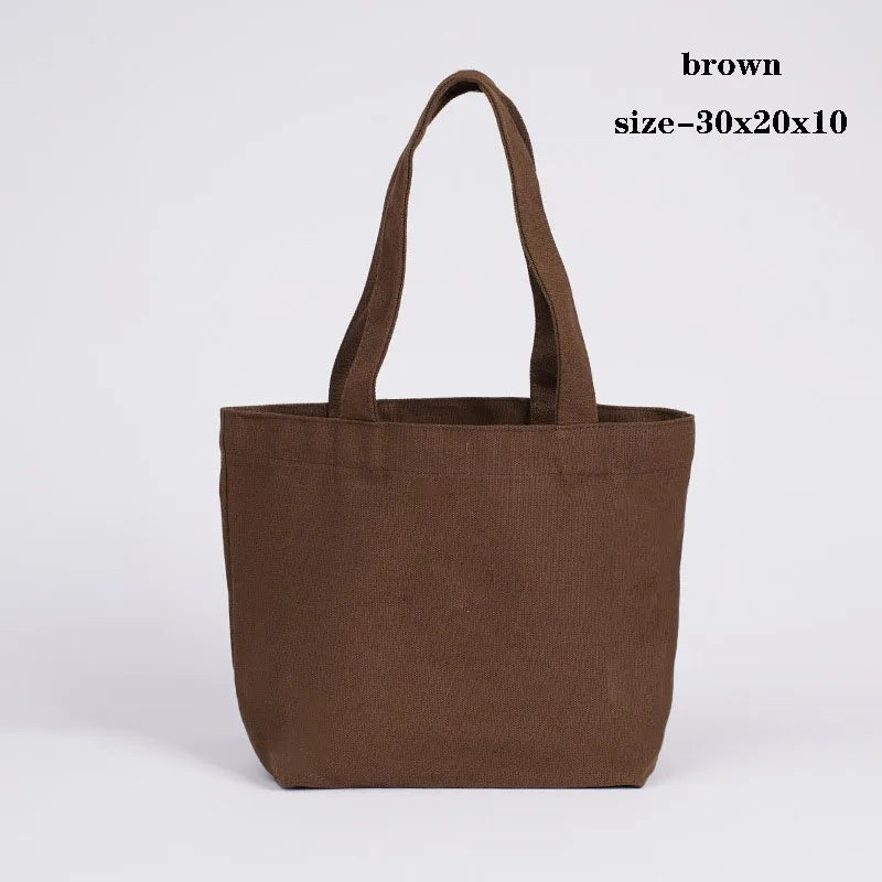 Canvas Cloth Bag Cotton Shopping grocery bags Resuable fabric shoulder bag Folding Tote Portable Handbags School Pen Storage Bag