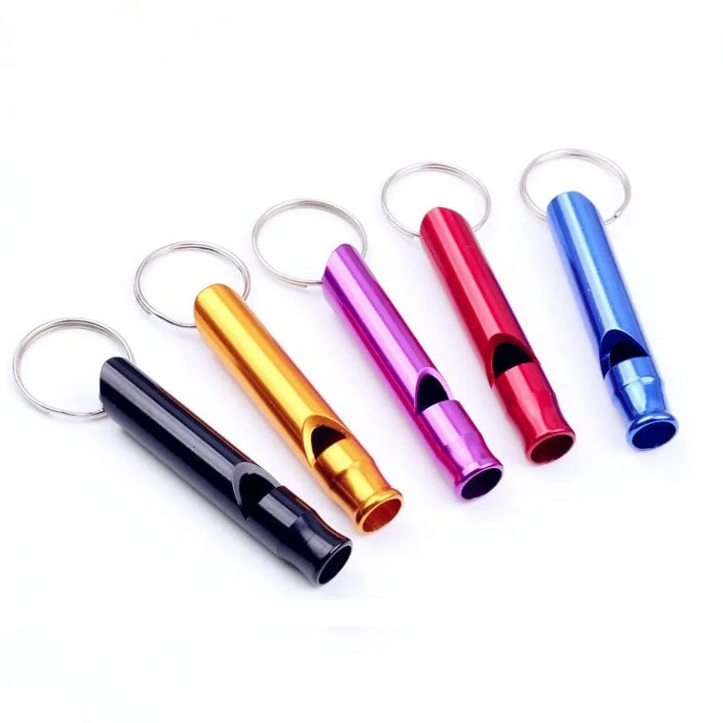 Cheap Whistle Keychain Self Defense Outdoor Multifunctional Metal Aluminum SOS First Aid Whistle Explore Keyring Key Chain