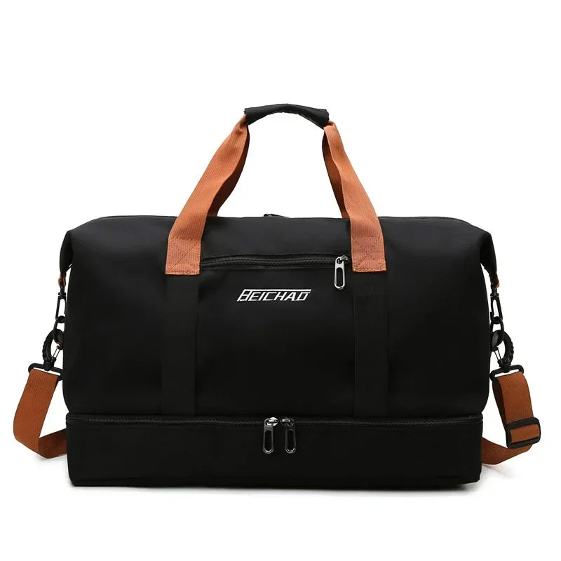 Large Capacity Travel Gym Bag Short-distance Luggage Portable Fitness Bags Shoulder Crossbody Handbags Men's Sports Waterproof B