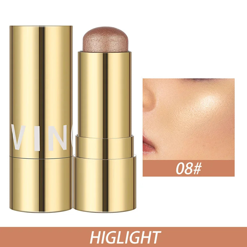 Cream Blush Stick Makeup, Shades with Highlighter, Shimmery lipstick, Long Lasting, Waterproof, Blendable Blush for cheeks