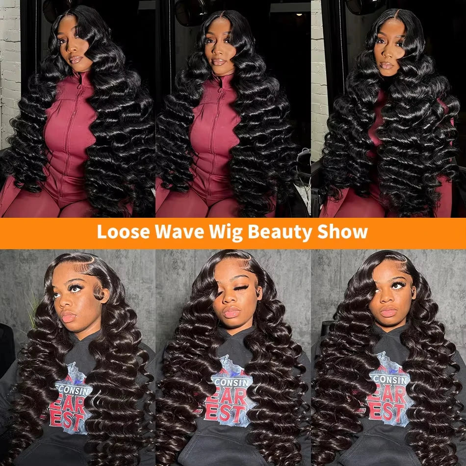 30 40 inch 250 Density Loose Deep Wave HD 13x6 Lace Frontal Human Hair Wigs 100% Brazilian Curly 13x4 Lace Front Wig Ready to Go