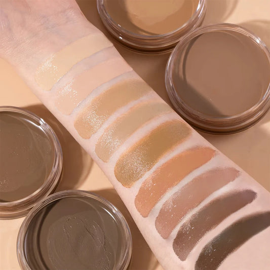 9 colors waterproof full coverage concealer for scars, natural finish foundation for all skin tones &type face makeup base gifts