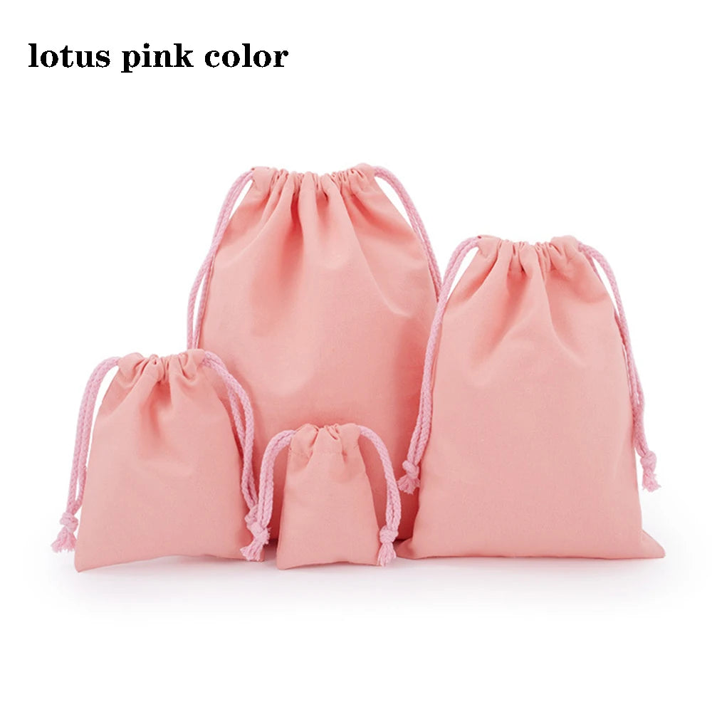 Drawstring bag Cotton Storage organizer Tote Portable Handbags Grocery Shopping Shoulder bags Canvas foldable Travel Storage Bag