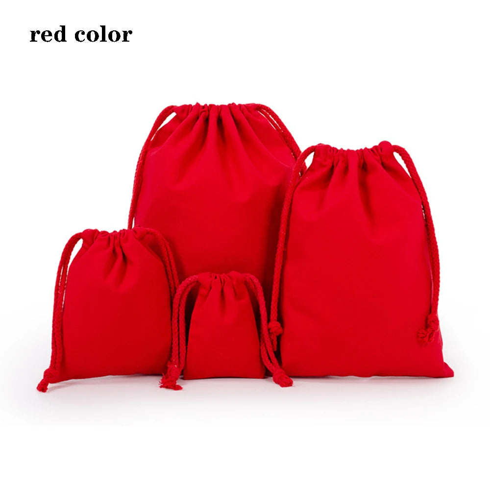 Drawstring bag Cotton Storage organizer Tote Portable Handbags Grocery Shopping Shoulder bags Canvas foldable Travel Storage Bag