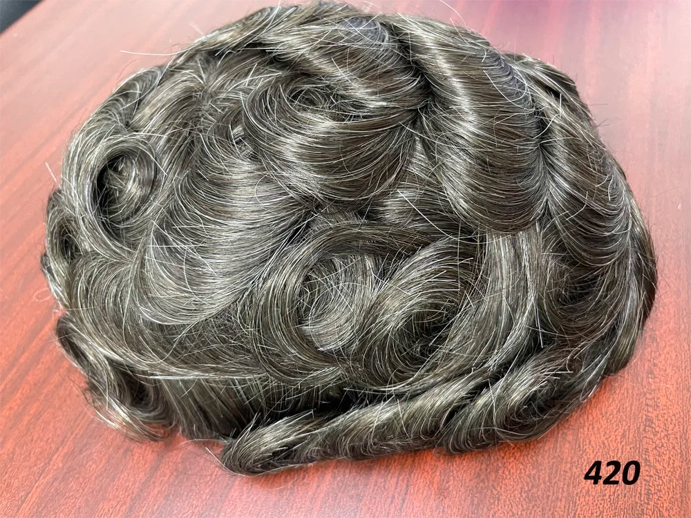 Skinlike HDLace PU Men Toupee Human Hair Wig HDWIGS Human Remy Hair System Units Natural Hair Replacement HD Lace PU Hair Topper