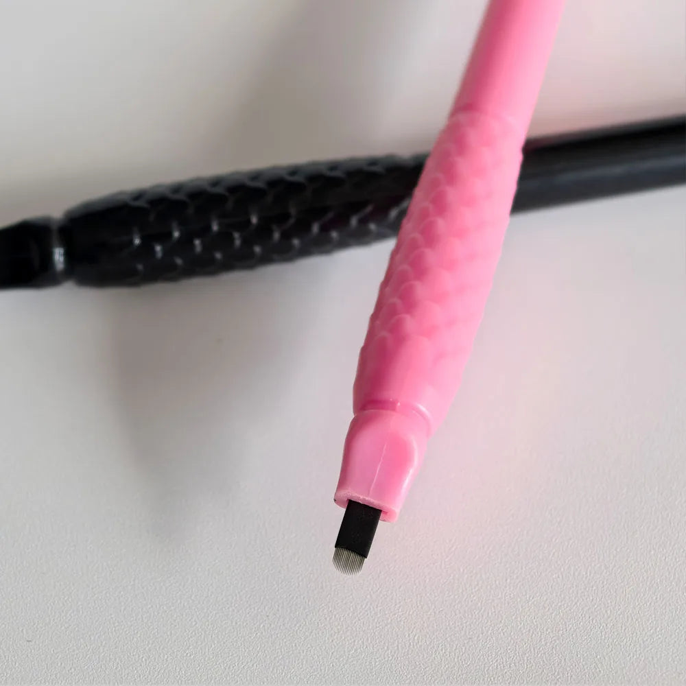 10Pcs 0.15mm 18U Disposable Microblading Tattoo Pen Permanent Makeup Eyebrow Manual Tattoo Pen