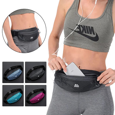 Gym Yoga Waist Belt Pack Running Double Zipper Pocket Waist Bag Waistband Sport Bag Mobile Phone Wasit Wallet Men Women Unisex