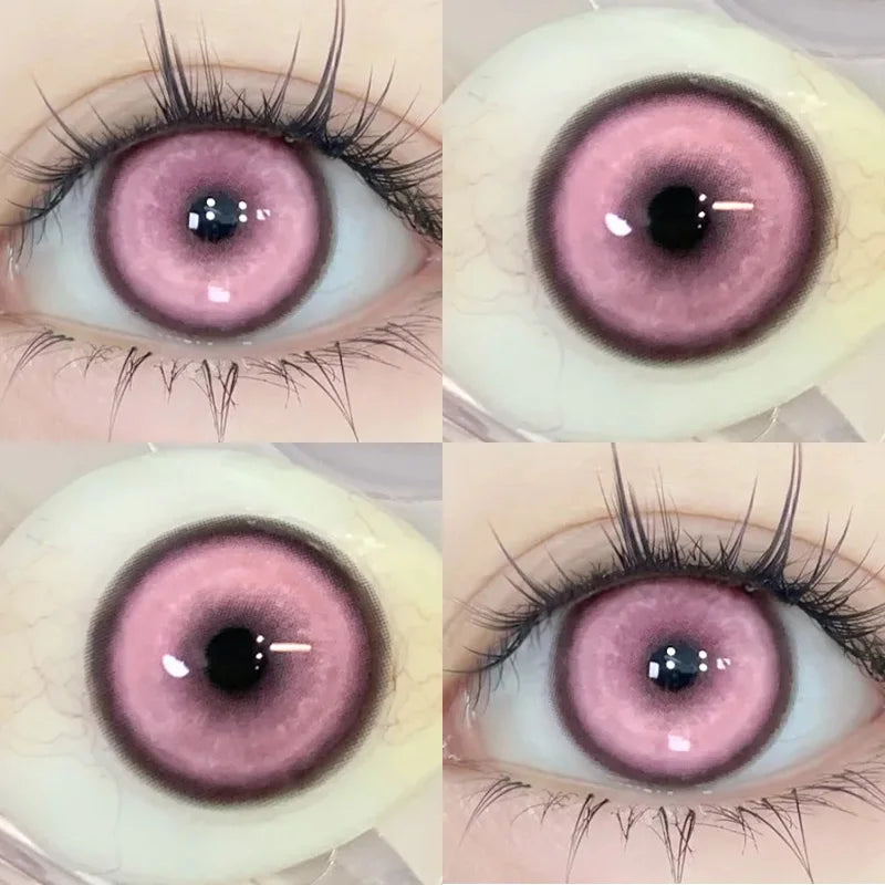 YIMEIXI 1 Pair New Colored Contacts Lenses with Myopia 0~-8.00 Degree Yearly Cosplay Cosmetic Makeup Pupils 14.5mm Blue Eye Lens