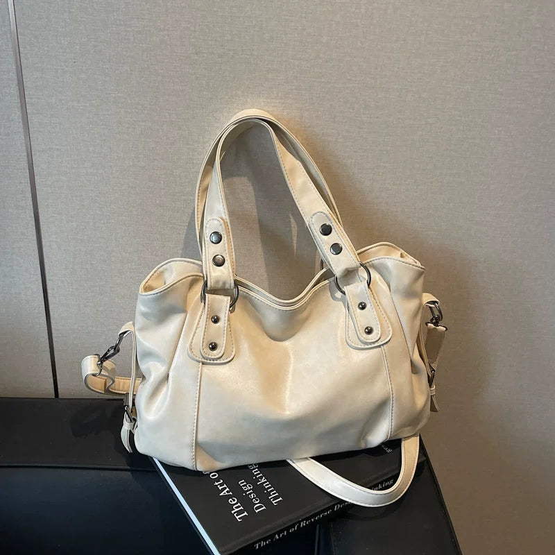 Fashion Classic Versatile Large Capacity Shoulder Bag Soft Commuter Retro Handbag Pu Leather Ladies Tote Bags Women Shopping Bag