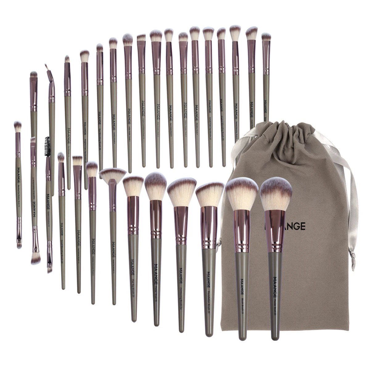 Professional Makeup Brush Set 30pcs Foundation Concealers Eye Shadows Powder Blush Blending Brushes Beauty Tools with Bag Kit