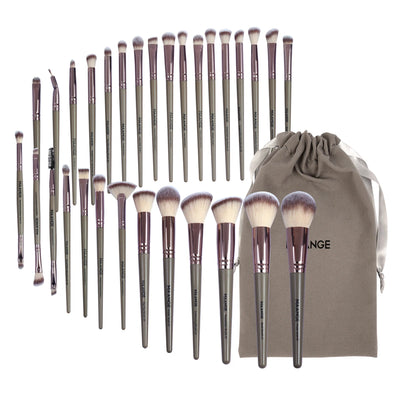 Professional Makeup Brush Set 30pcs Foundation Concealers Eye Shadows Powder Blush Blending Brushes Beauty Tools with Bag Kit