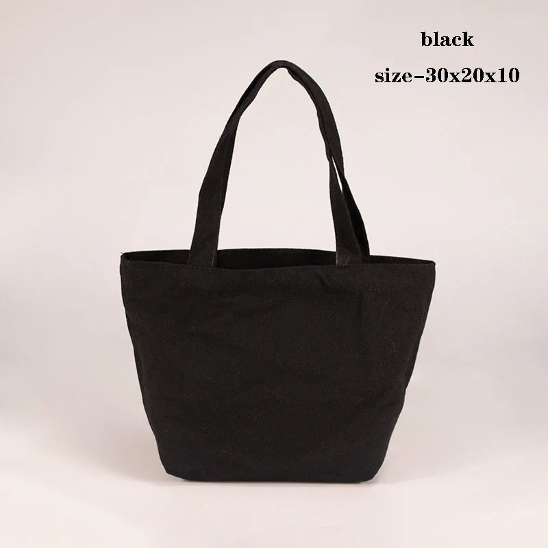 Canvas Cloth Bag Cotton Shopping grocery bags Resuable fabric shoulder bag Folding Tote Portable Handbags School Pen Storage Bag