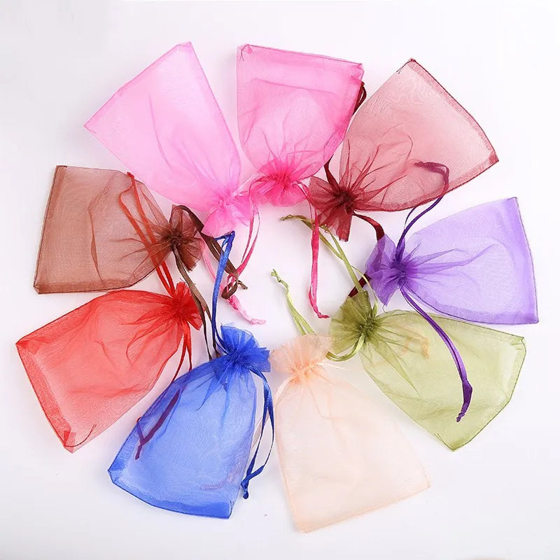 Wholesale Packaging Bags 10/50pcs Organza Gift Bags Wedding Party Decoration White Engagement Gift Bag Pouch 7x9 10x15cm 50%