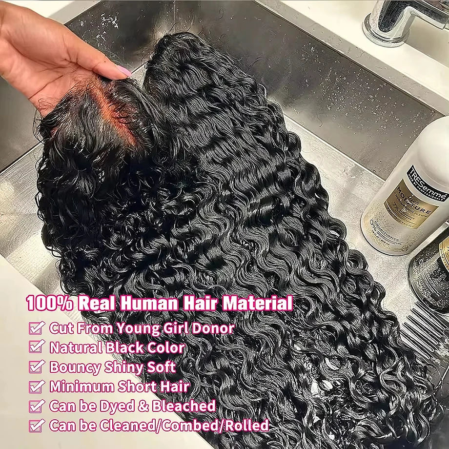Glueless Wigs Human Hair Ready To Wear Pre Cut 4x4 5x5 Hd Lace Closure Deep Wave Curly Human Hair Wigs Brazilian Water Wave Wig