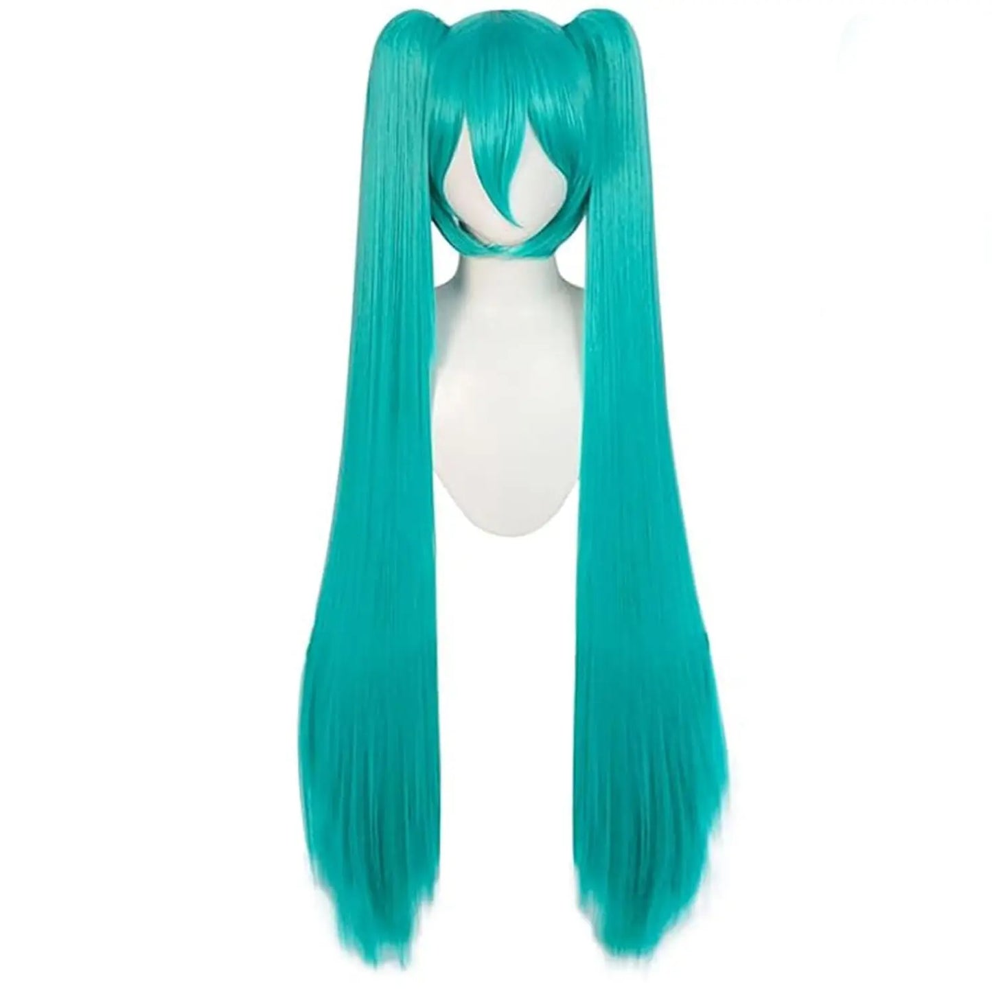 Green Split Super Long Anime Wig with Double Ponytail Synthetic Hair for Cosplay Daily Travel Parties Gatherings Role Play