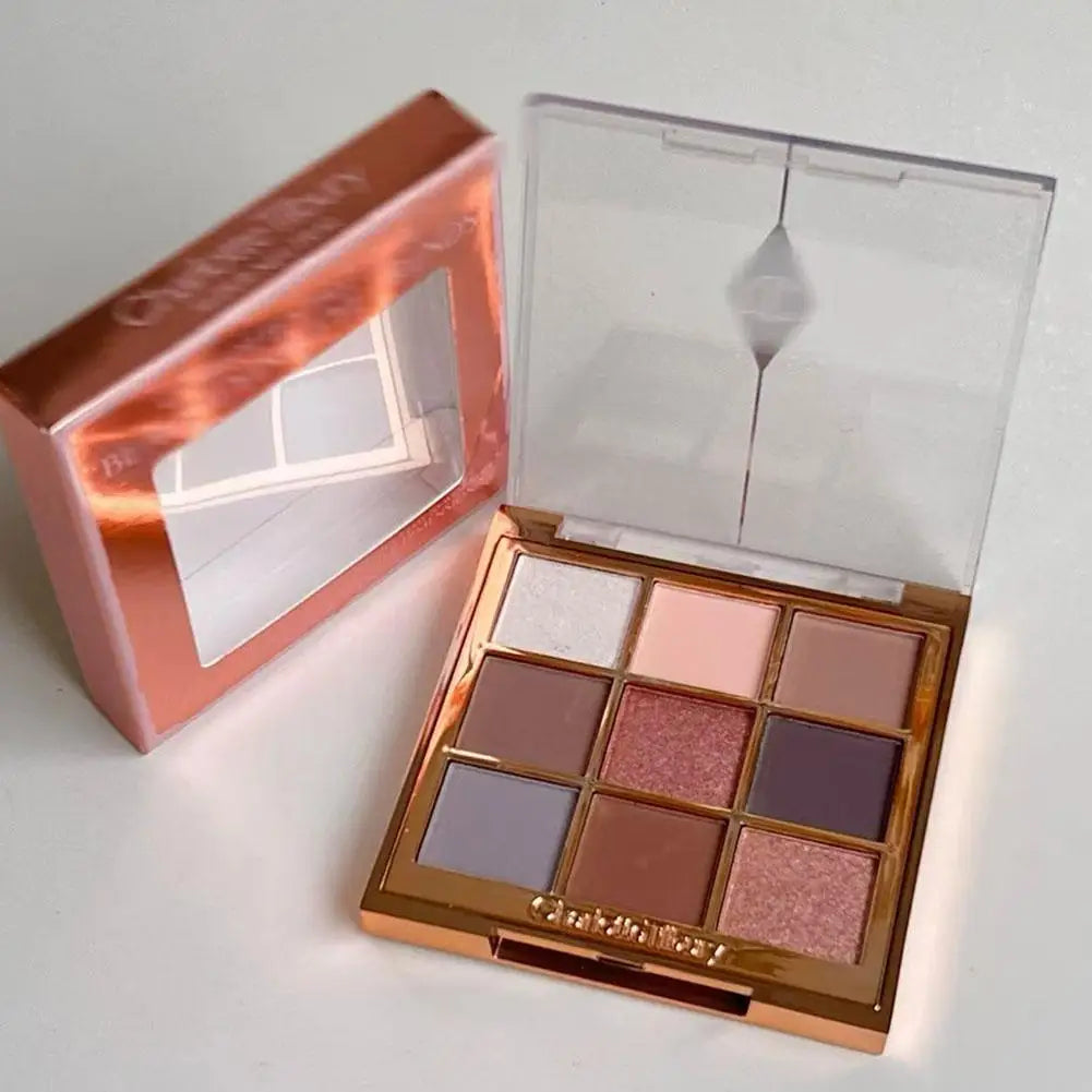 Charlotte Tilbury 9 Color Eyeshadow Palette Lightweight Oil-controlling Longlasting Makeup Matte Finish Facial Contouring Powder