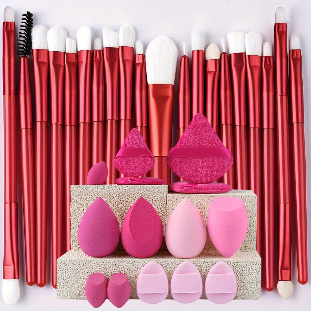 8/22/34Pcs Makeup Brush Set Portable Soft Eyeshadow Brushes Powder Foundation Brush Multipurpose Blending Cosmetic Beauty Tool
