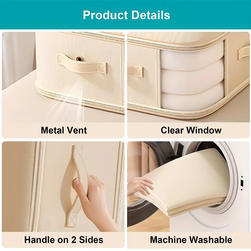 Self Compression Comforter Storage Bag Ultra Space Saving Compression Large Capacity Storage Bags for Bedding Duvet Down Jacket