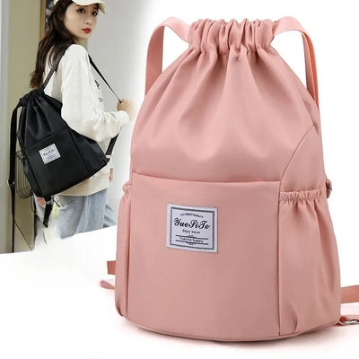Sports Gym Drawstring Bag Waterproof Outdoor Backpack Lightweight Oxford Cloth Shoulders Bag Sackpack Yoga Bag For Women Men