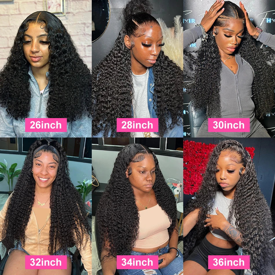 200 Density 40 Inch 13x6 Deep Wave Hd Lace Frontal Wigs Human Hair curly wigs Water Wave 13x4 Lace Front Wig For Black Women Wig