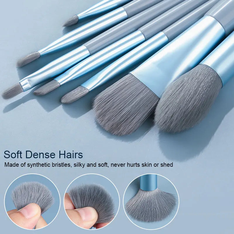 Makeup Brushes 8Pcs Set Travel Makeup Brush Kit with Bag Mini EyeShadow Foundation Loose Powder Blush Detail Brush Beauty Tools