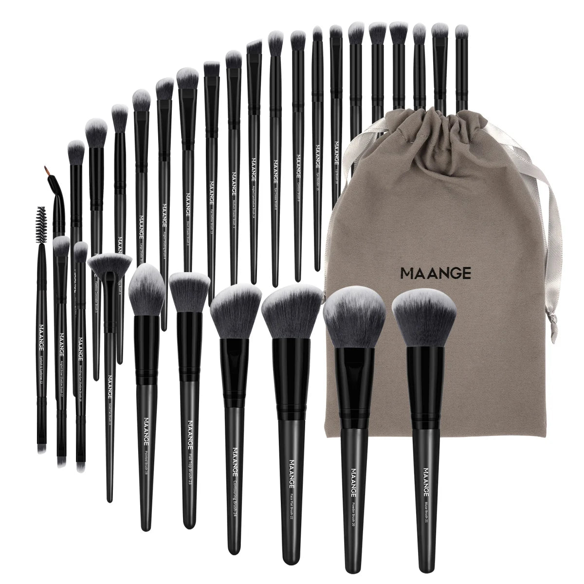 Professional Makeup Brush Set 30pcs Foundation Concealers Eye Shadows Powder Blush Blending Brushes Beauty Tools with Bag Kit