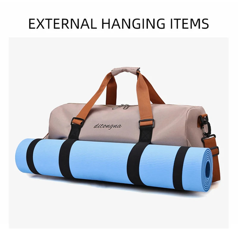 Gym Fitness Bag can Fixable Yoga Mat Sports Duffel Bags with Shoes Pack Outdoor Hiking Camping Handbag Large Luggage Portable
